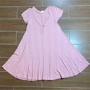 See You Monday Pink Short Sleeve Dress